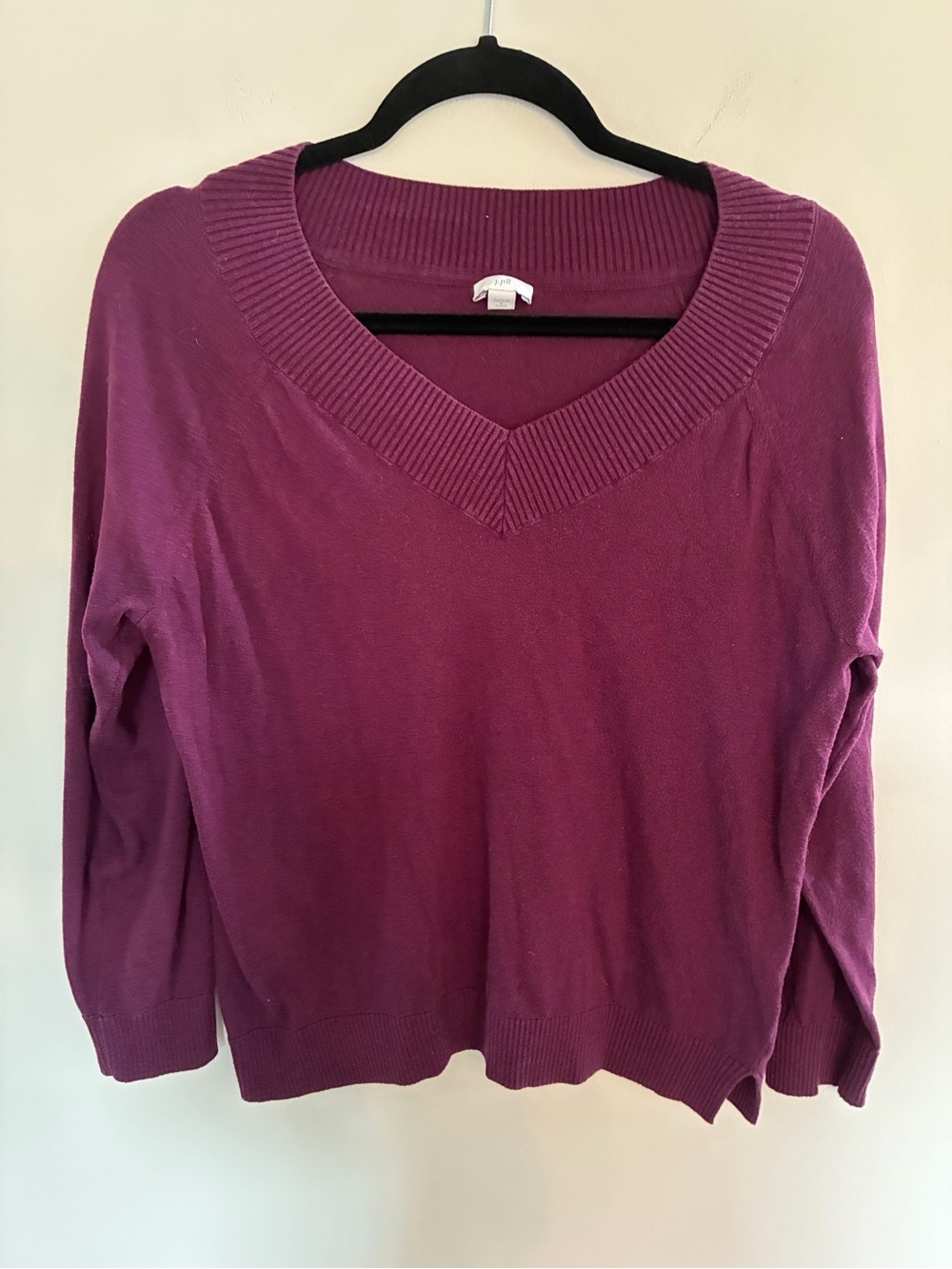 J. Jill V-Neck Sweater in Plum